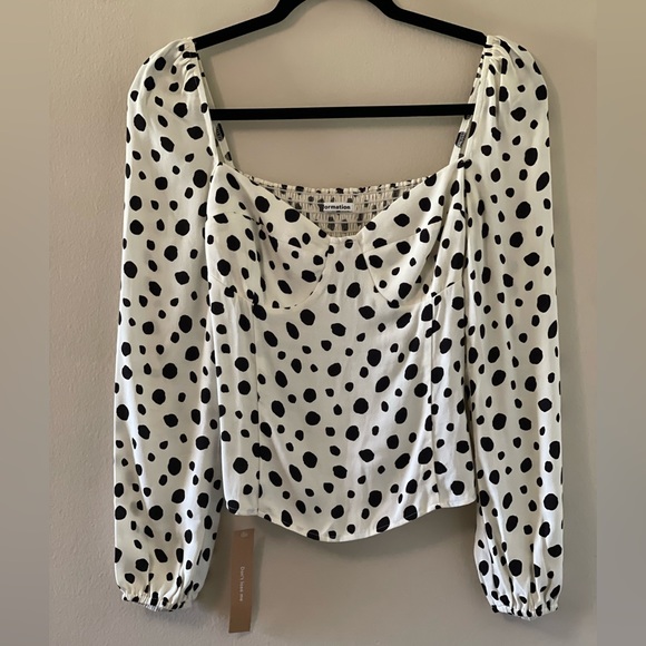 Reformation Reign Top in Ink Blot size 8 - Picture 8 of 9